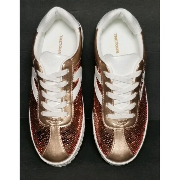 TRETORN CAMDEN SEQUIN WHITE / DARK PINK CHILD SIZE 5 NEW IN BOX LE-03 A-R - Picture 4 of 12